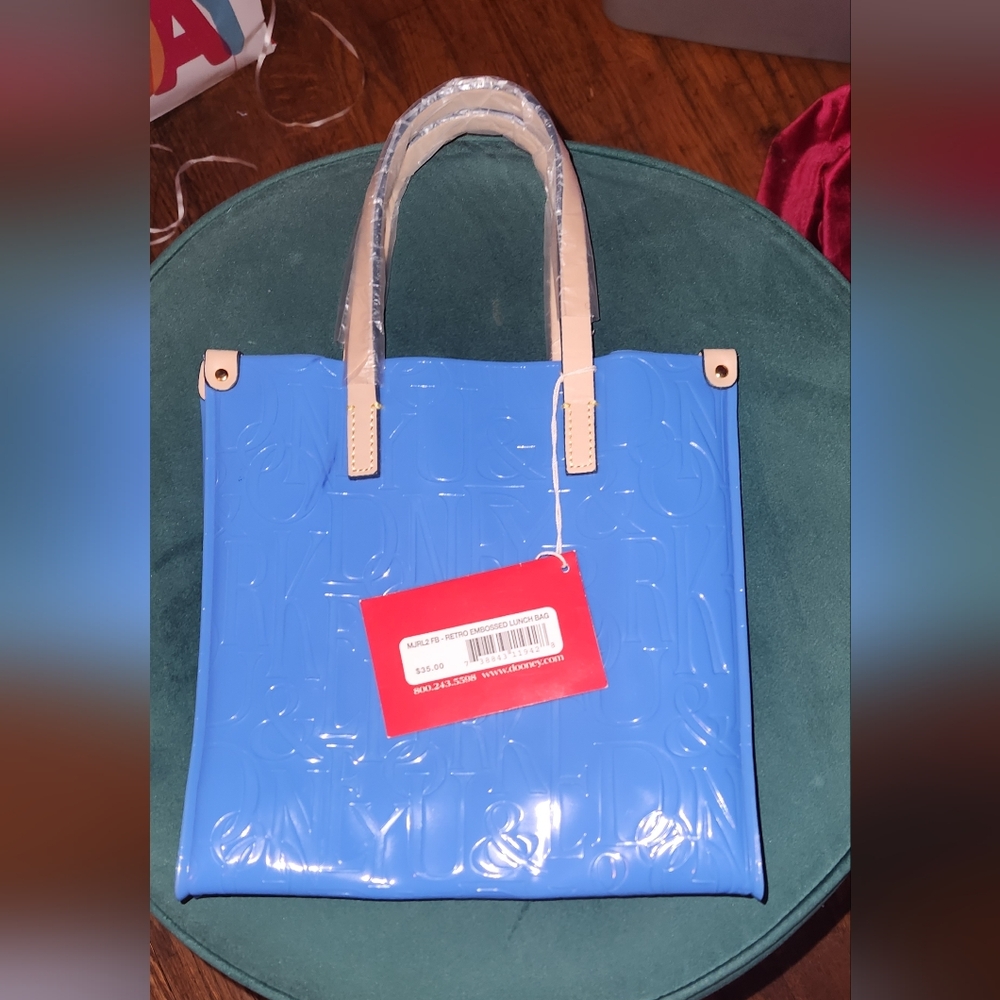 Blue Embossed Tote Bag